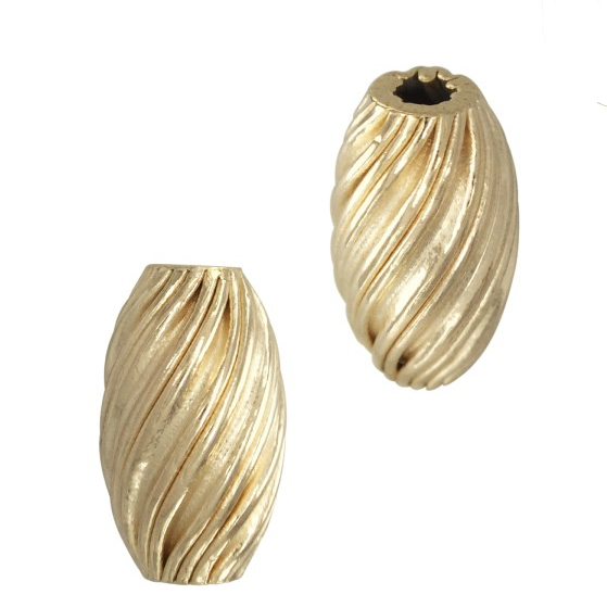 14K Gold Filled Fluted Oval Beads (2)