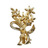 Monet Rhinestone & Enamel Floral Brooch