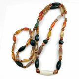 Multi-Colored Gemstone Extra Long Necklace Chunky