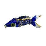 Large Chinese Blue Enamel Articulated Fish Charm