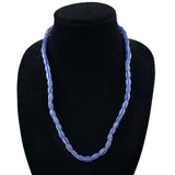 Blue Watermelon African Trade Beads Necklace Venetian Striped