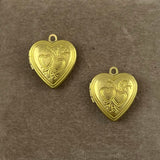 Brass Heart Lockets raw 20mm