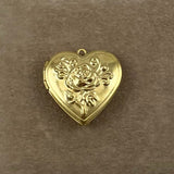 Large Brass Heart Lockets 28mm Pendants