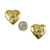 Large Brass Heart Lockets