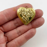 Heart Locket with Rose Brass