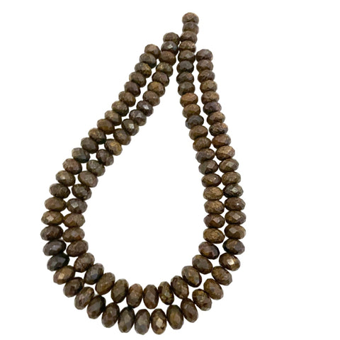 Bronzite Faceted Rondelle Beads Natural