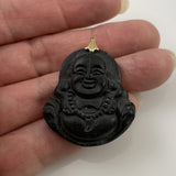 Carved Black Jade Buddha Pendant