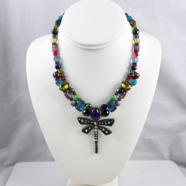 Chico's Dragonfly Crystal Necklace - Estate Beads & Jewelry
