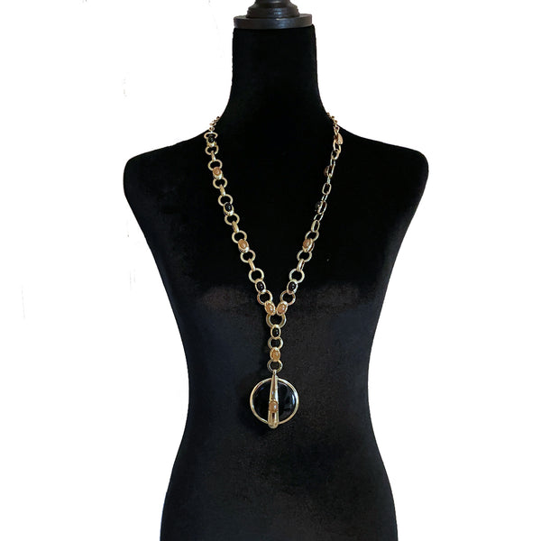 Chico\'s long neck chain Chicos Long Gold Tone Multi Chain Necklace. Tassel Feature  main image 2
