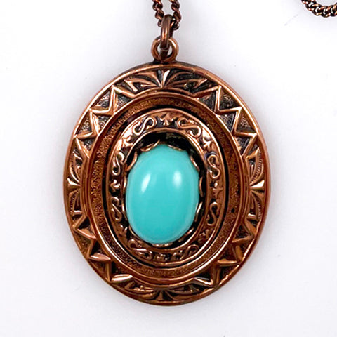 Copper & Turquoise Pendant Necklace