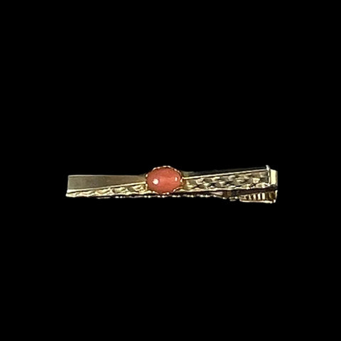 Gold & Coral Tie Pin Bar Clip