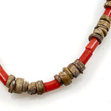 Red Coral Trade Bead Necklace Ethnic Antique