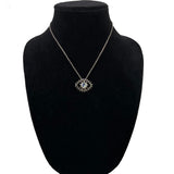Moonstone Evil Eye Pendant Necklace Sterling Silver