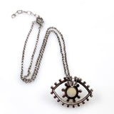 Moonstone Evil Eye Necklace Sterling Silver