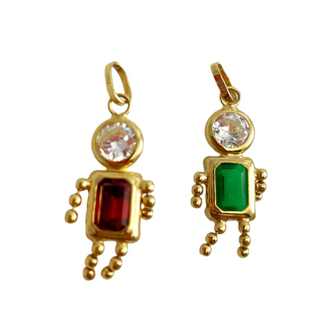 14K Gold Children Birthstone Charm Italian