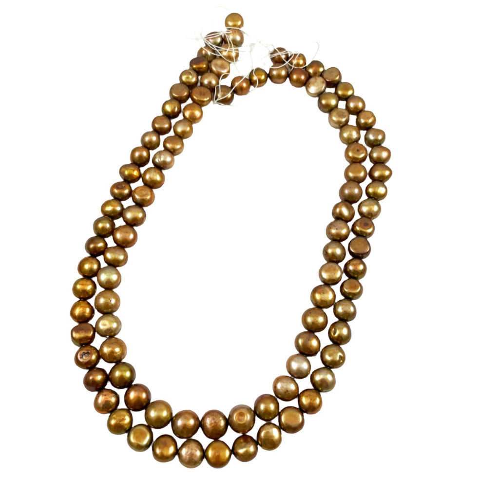 Gold Freshwater Pearl 9mm Beads