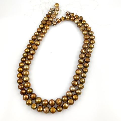 Gold Freshwater Pearl 9mm Beads