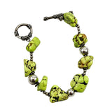 Green Turquoise & Silver Bracelet