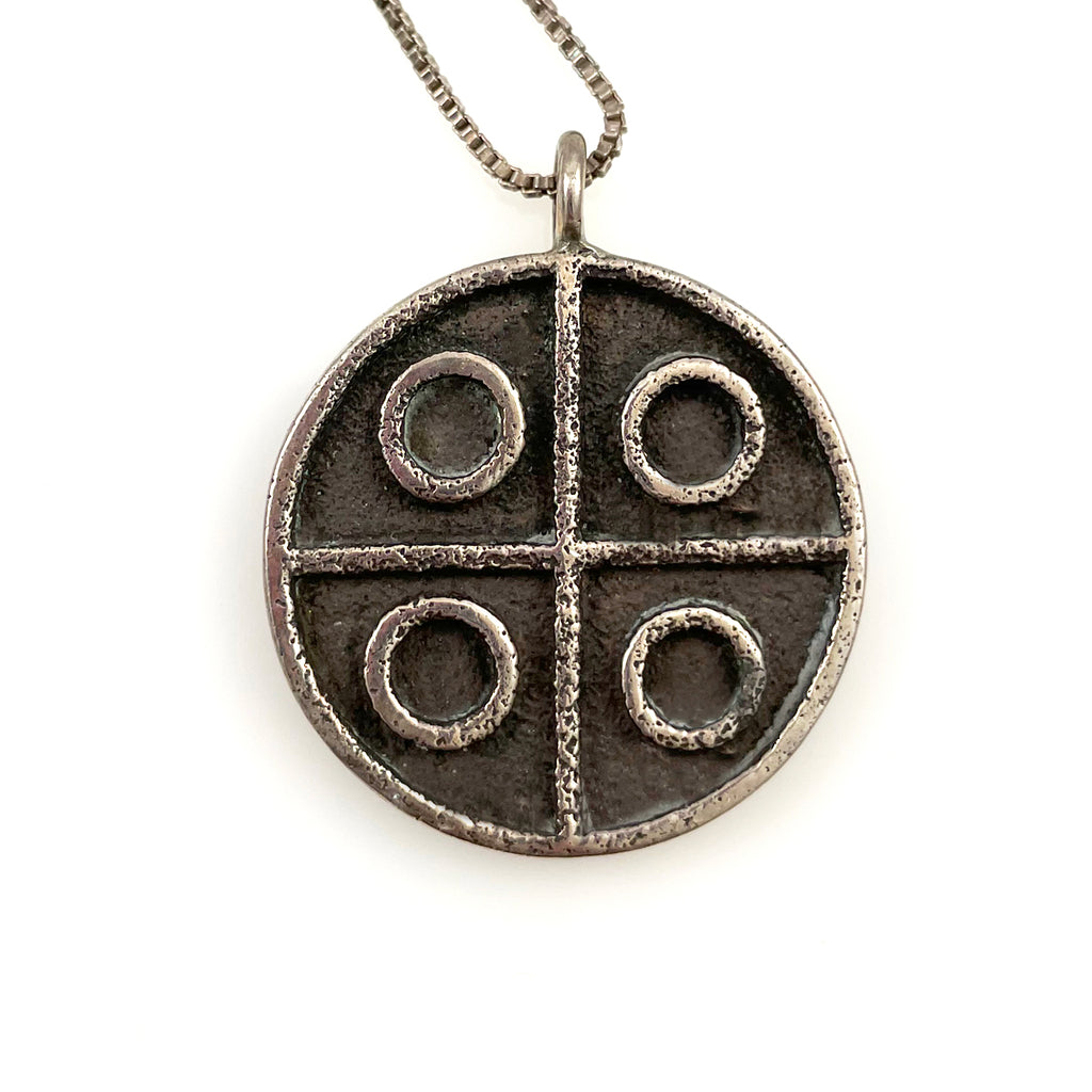 Hopi Earth Symbol Sterling Pendant Necklace