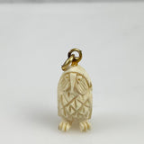 Carved  Ivory Owl Charm Pendant Vintage