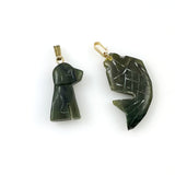 Carved Green Jade Pendant Charm