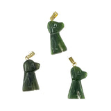 Carved Green Jade Puppy Dog Pendant 