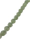 Carved Green Serpentine Flower Beads 14mm- Vintage