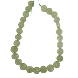 Carved Green Serpentine Flower Beads 14mm- Vintage