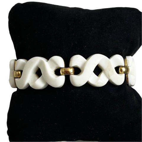 Monet White Lucite Bracelet Vintage