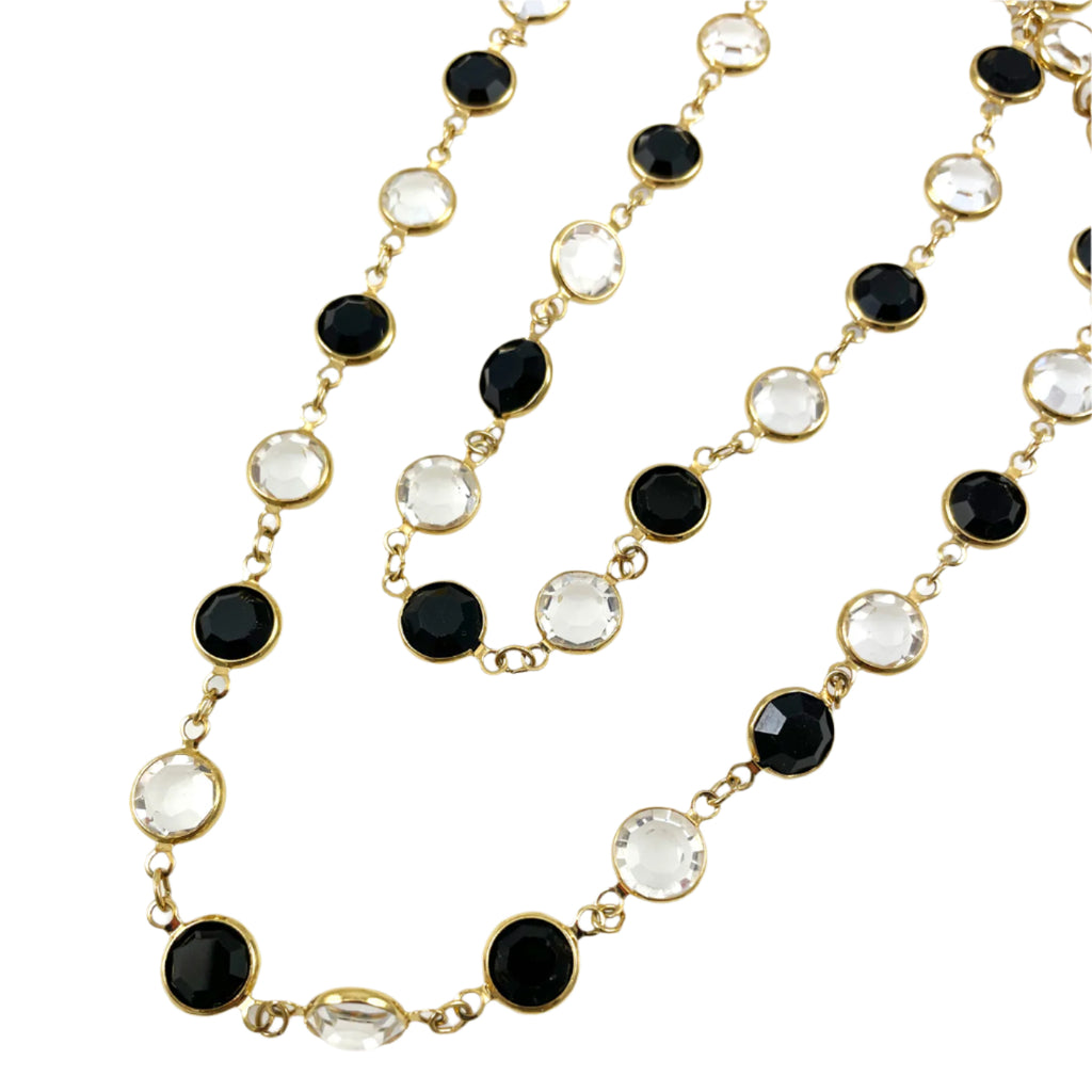 Monet Crystal & Black Beaded Necklace