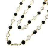 Monet Crystal & Black Beaded Necklace