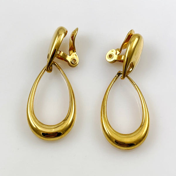 MONET 1970-1980 Bamboo Gold Plated Hoop Clip On Earrings – ATTICO ORO