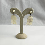 Vintage mother of pearl earrings with Goddess