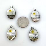 Mother of Pearl Abalone Mosaic Sunset Charms Pendants Vintage