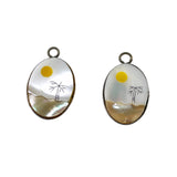Mother of Pearl Abalone Sunset Charms Pendants Vintage