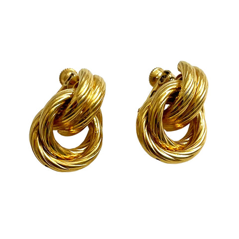 Napier Gold Knot Earrings Clip On
