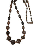 Napier Antiqued Copper Beaded Necklace Vintage