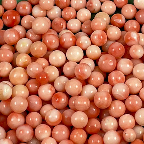 Pink Italian Coral Round gemstones Natural