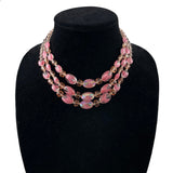 Vintage Pink Givre Beaded Necklace