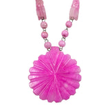 Bright Pink Mexican Onyx Pendant Necklace 1950's