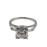 Art Deco Diamond & CZ Platinum Wedding Ring