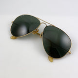 Gold Ray-Ban Aviator Sunglasses 1950's Green Lens