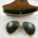 Vintage Gold Ray-Ban Aviator Sunglasses in Case