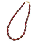 antique red feather trade beads