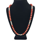 Salmon Pink Freshwater Pearl 14K Gold Necklace