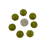 Olive Green Serpentine Faceted Rondelles 16mm