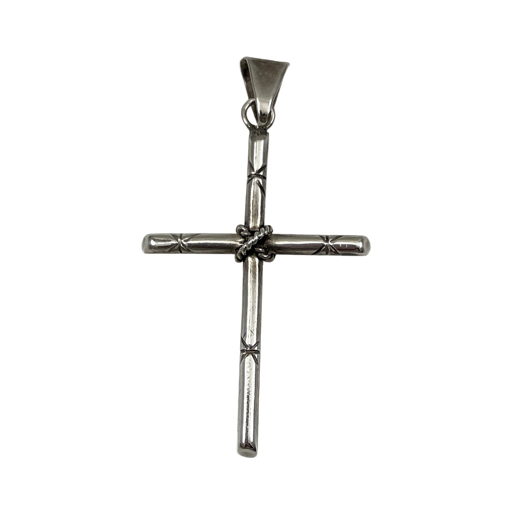 Sterling Silver Mexican Cross Pendant Vintage