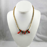 Antique Coral Turquoise Heishi Necklace