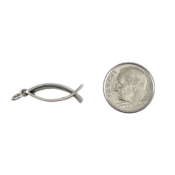Sterling Silver Ichthus Fish Charm – Estate Beads Jewelry