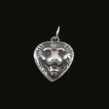 puffy lion heart charm sterling vintage